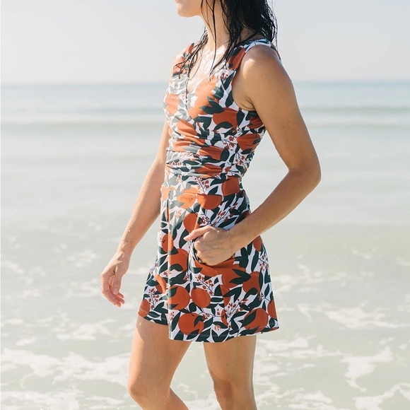 Honey Mark Tops - Honey Mark plus size swimsuit 2 piece tankini shorts Brown Wrap Sleeveless 4XL